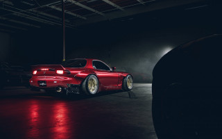 Red car garage puzzle edroth - a dark garage free wallpaper