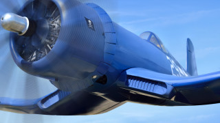 Blue airplane sky cloud propeller - side and a propeller free wallpaper