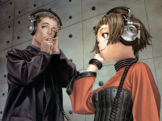 Man woman smoking headphones metal - aaron jasinski free wallpaper