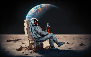 Man sitting beer space astronaut - alan bean free wallpaper for desktop