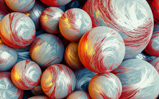 Red silver temari ball generative - ball free wallpaper