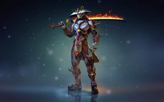 Fantasy character sword flame stick - character art free wallpaper