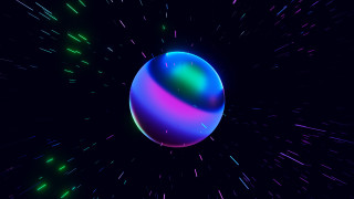 Blue purple starry sky raytraced - ball free wallpaper for desktop