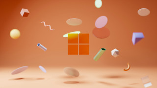 Flying objects orange background raytracing - orange background free wallpaper