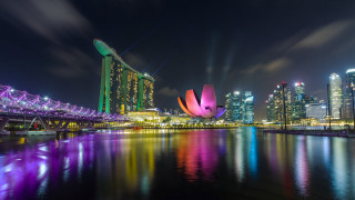 City skyline bridge river night 43 - a bridge and a river free wallpaper