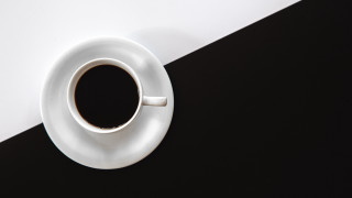 Coffee saucer black white minimalism - tablecloth free wallpaper