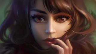 Woman long brown hair serious - charlie bowater free wallpaper for desktop
