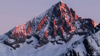 Mountain snow peak clouds pink - peak free wallpaper