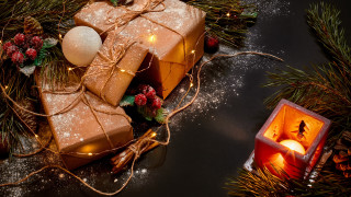 Present brown paper candle christmas - present free wallpaper