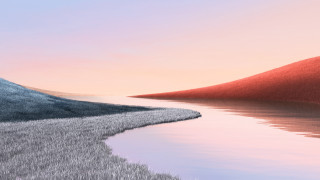 Mountain water sunset pink blue - sky free wallpaper