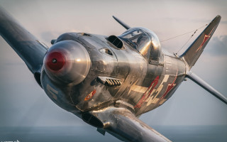 Silver airplane red nose cloudy - a silver airplane free wallpaper