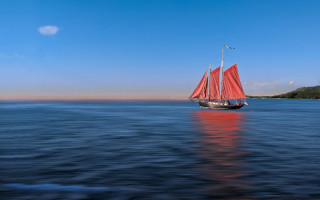 Sailboat water sky island photography - photography free wallpaper