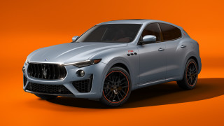 Silver maserati suv orange gradient 2 - an orange background free wallpaper