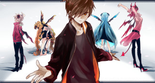 Anime characters snow arms out - anime art style free wallpaper for desktop