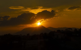Sunset mountain clouds cityscape reflection - afewerk tekle free wallpaper