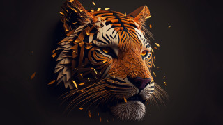 Tiger paper head gold foil - paper free wallpaper for desktop