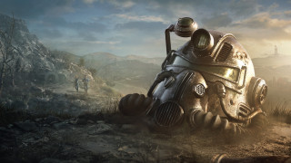 Gasmask dirtfield forest person sunset - a gas mask free wallpaper
