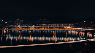 Bridge city lights night matte 2 - cinematic landscape free wallpaper