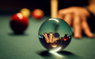 Pool table cue balls hand - a pool table free wallpaper