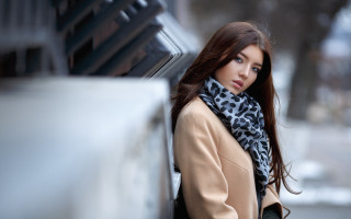 Woman coat scarf outdoor winter - scarf free wallpaper