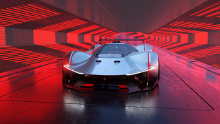 Futuristic car red black room - room free wallpaper