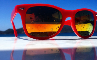 Red sunglasses yellow red lenses - a pair free wallpaper for desktop