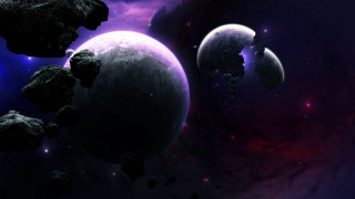 Space planets stars matte painting - a space free wallpaper