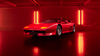 Red sports car ultrafine painting - outrun free wallpaper