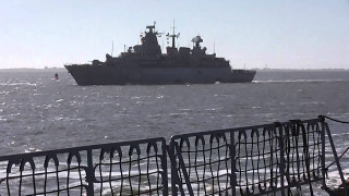 Large ship ocean fenced dog - a dog free wallpaper