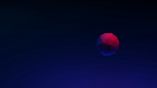 Red object floating night sky - blue background free wallpaper for desktop