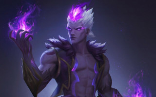 Purple haired male energy fire - a purple light free wallpaper