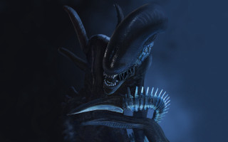 Large alien spikes teeth dark - alien free wallpaper