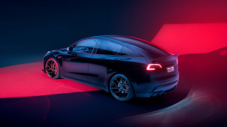 Black sports car red lights 2 - redshift free wallpaper for desktop