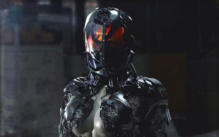 Futuristic man helmet goggles dark - a helmet and goggles free wallpaper