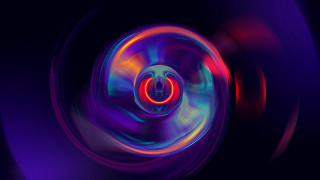 Colorful abstract disc red center - a blue circle free wallpaper for desktop