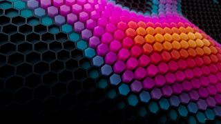 Colorful hexagons abstract 3d background - c4d free wallpaper for desktop