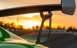 Sunset reflection car beach autumn - rear free wallpaper