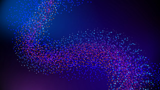 Blue background particles aurora fireworks - small dot free wallpaper