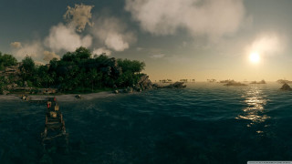Island boat man ocean computer - a small island in the ocean free wallpaper