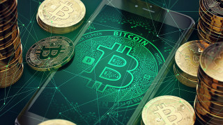 Phone coins bitcoin futurism 3D - a phone free wallpaper