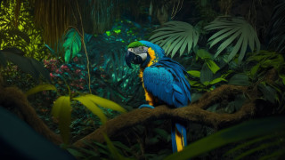 Blue yellow parrot jungle nature - parrot free wallpaper