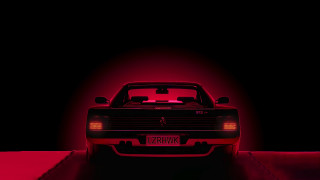 Red car dark room red 2 - outrun free wallpaper for desktop