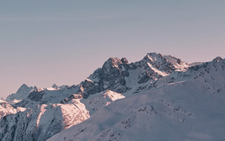 Snow mountain skier matte scene - ski free wallpaper