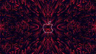Apple logo red black leaves - an apple logo free wallpaper