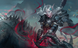 Woman armor dragon flames epic - red flame free wallpaper