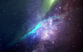 Bright green blue star sky - galaxy free wallpaper for desktop