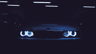 Car two lights dark room - other car free wallpaper