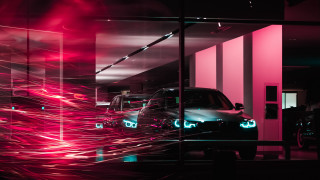 Car pink light reflection synthwave - synthwave style free wallpaper