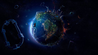 Planet space station satellite aurora - image of a planet free wallpaper