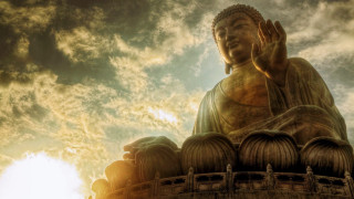 Buddha statue cloudy sky sunlight - ding guanpeng free wallpaper